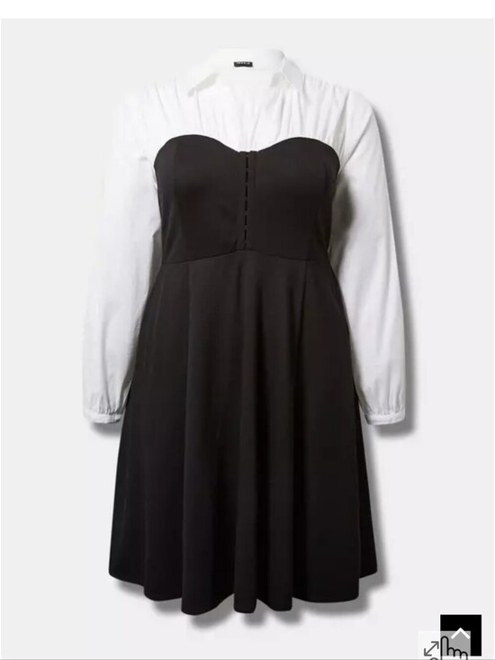 torrid Dresses & Skirts - Torrid 2x Mini Poplin Top Ponte Bustier Shirt Dress